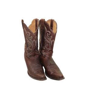 J.B. Dillon Western Boots Women Size 12 B Brown Good Leather Pointed Toe JBW23C5